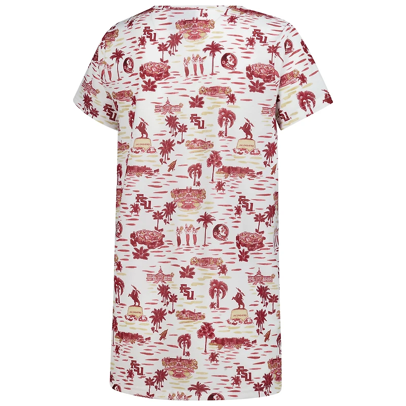 Women's Smith & Quinn White Florida State Seminoles Blake Floral V-Neck Top