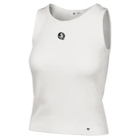 Women's '47  Cream Florida State Seminoles Micro Logo Ribbed Cropped Tank Top