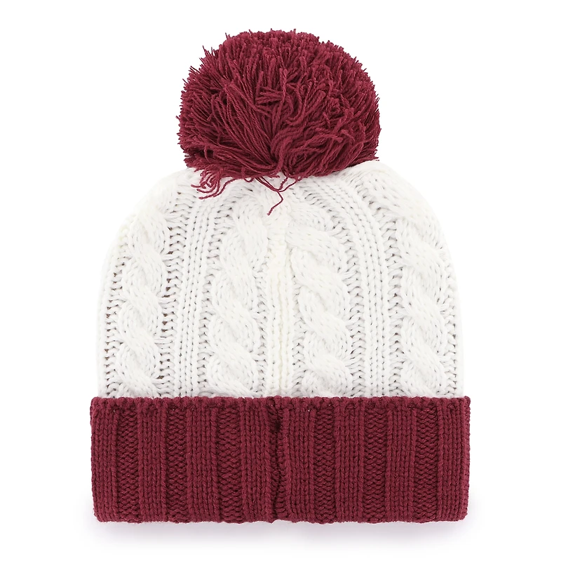 Women's '47 White Florida State Seminoles Fireside Cuffed Knit Hat with Pom