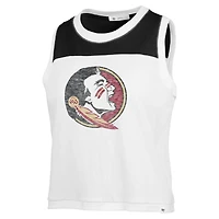 Women's '47 White Florida State Seminoles Premier Zoey Waist Length Tank Top