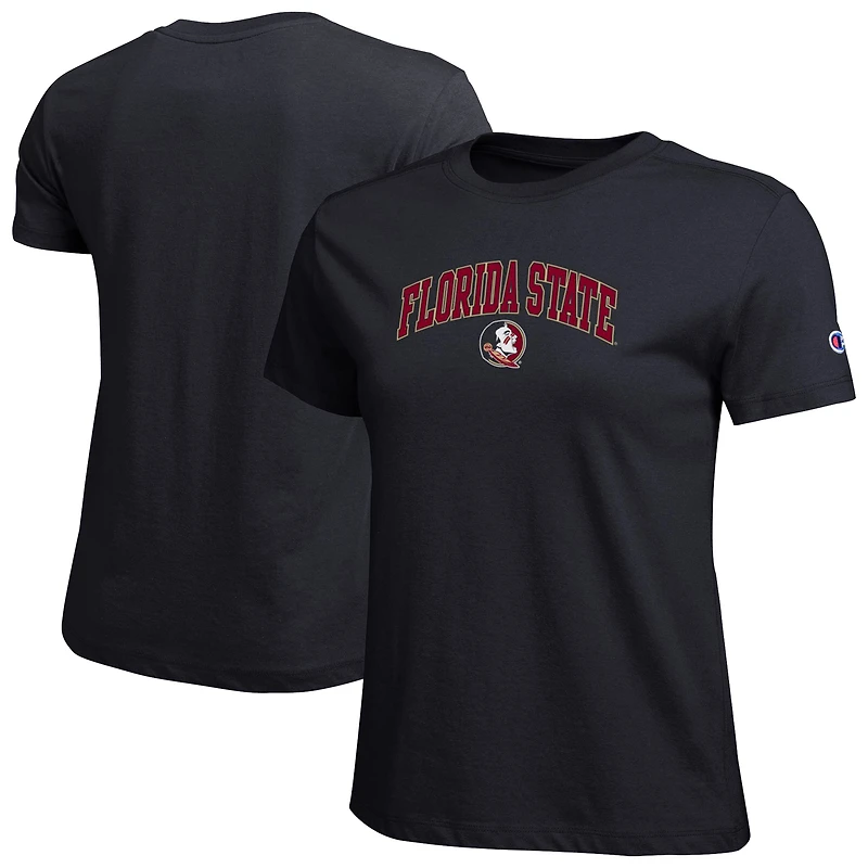 Women's Champion  Black Florida State Seminoles Arched Over Logo T-Shirt