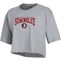 T-shirt court pour femme Champion Heather Grey Florida State Seminoles Boyfriend