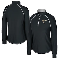 Haut raglan noir Colosseum pour femme, Seminoles de l'État Floride, à fermeture éclair quart tour