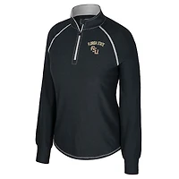 Women's Colosseum Black Florida State Seminoles Bikram Raglan Quarter-Zip Top