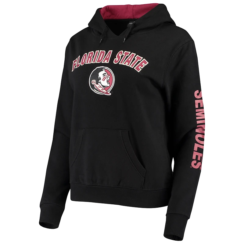 Women's Colosseum Black Florida State Seminoles Loud and Proud Pullover Hoodie