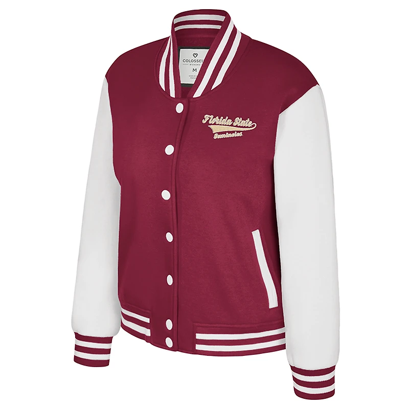 Veste polaire à boutons-pression complète French Baguette pour femme Colosseum Garnet des Florida State Seminoles