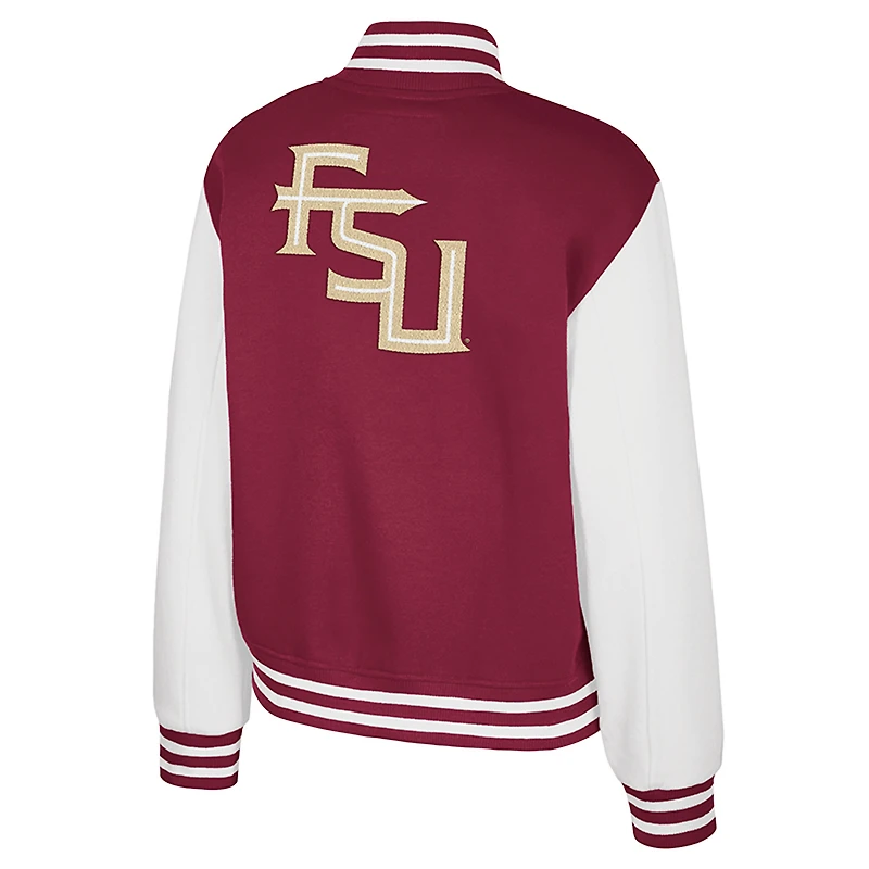 Veste polaire à boutons-pression complète French Baguette pour femme Colosseum Garnet des Florida State Seminoles