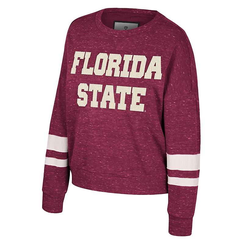 Sweat-shirt à enfiler pour femme Colosseum Garnet Florida State Seminoles Lost City Speckle