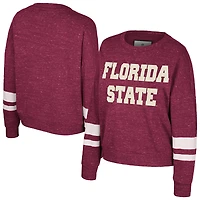 Women's Colosseum Garnet Florida State Seminoles Lost City Speckle Pullover Sweatshirt