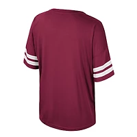 T-shirt surdimensionné à sequins pour femme Colosseum Garnet Florida State Seminoles Treasure