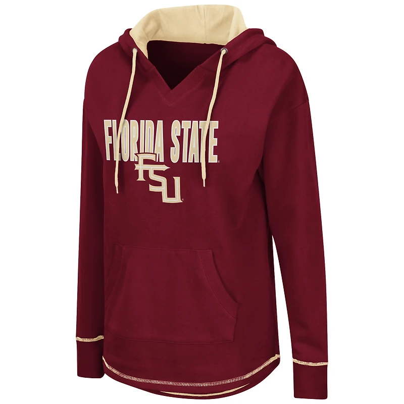 Sweat à capuche tunique Colosseum Garnet Florida State Seminoles pour femme