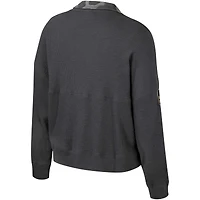 Women's Colosseum  Heather Charcoal Florida State Seminoles OHT Military Appreciation Payback Henley Thermal Sweatshirt