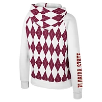 Veste zippée intégrale Dealio Argyle pour femme Colosseum White Florida State Seminoles