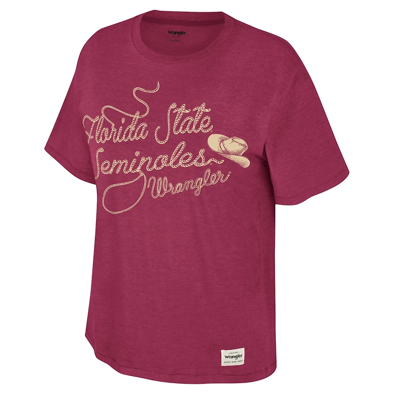 Women's Colosseum x Wrangler Garnet Florida State Seminoles Lasso Oversized T-Shirt