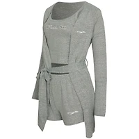 Women's Concepts Sport Gray Florida State Seminoles Rigor Three-Piece Tank, Short & Robe Set