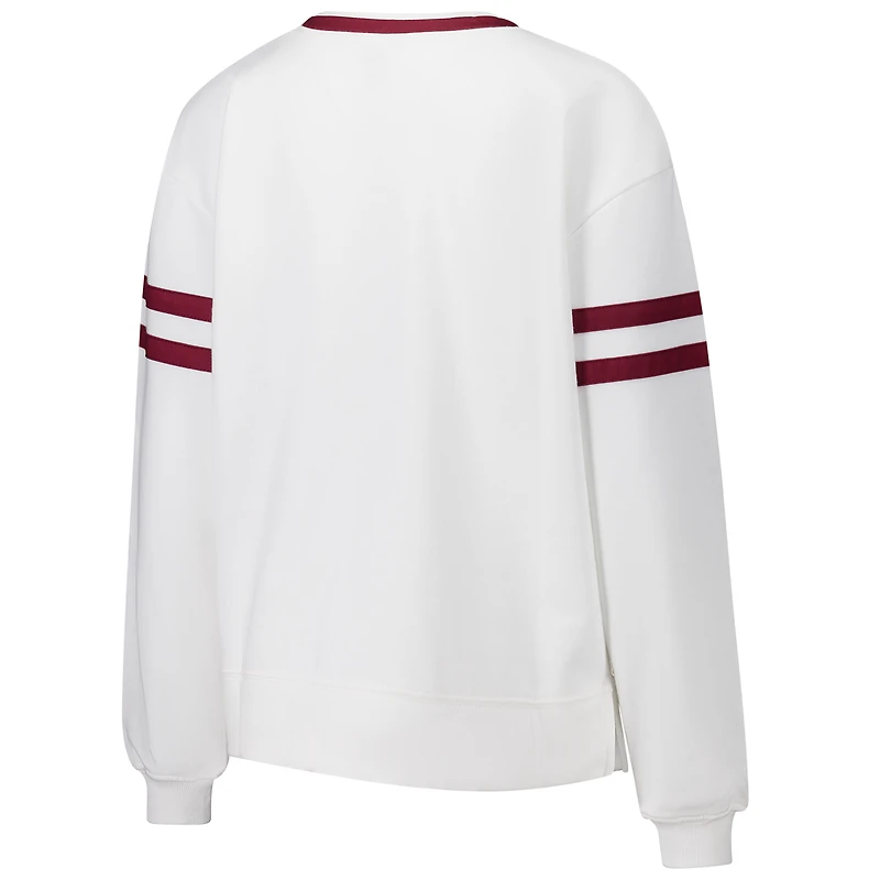 Haut à manches longues en molleton français Concepts Sport blanc Florida State Seminoles Borough pour femme