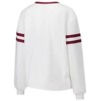Haut à manches longues en molleton français Concepts Sport blanc Florida State Seminoles Borough pour femme
