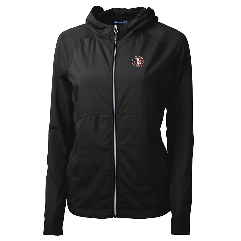 Women's Cutter & Buck Florida State Seminoles Adapt Eco Knit Hybrid Recycled Full-Zip Hoodie