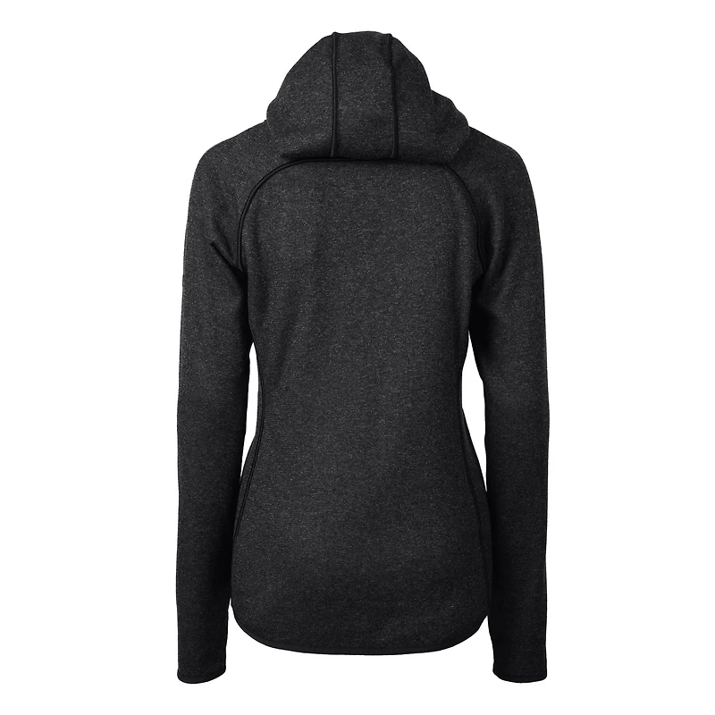 Women's Cutter & Buck Heather Charcoal Florida State Seminoles Mainsail Sweater-Knit Full-Zip Hoodie