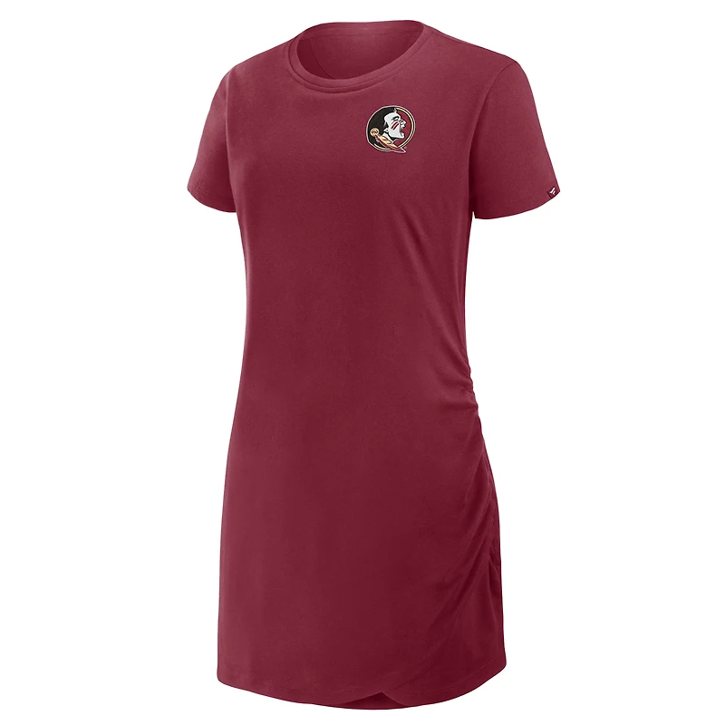 Women's Fanatics Garnet Florida State Seminoles Ruched Drape T-Shirt Dress