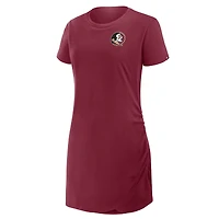 Women's Fanatics Garnet Florida State Seminoles Ruched Drape T-Shirt Dress