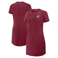 Robe t-shirt drapée froncée pour femme Fanatics Garnet Florida State Seminoles