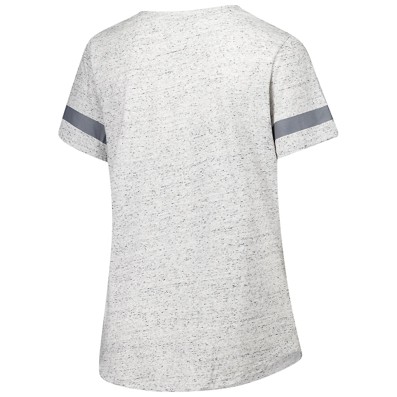 T-shirt à lacets et col en V grande taille pour femmes Fanatics Heather Gray Florida State Seminoles