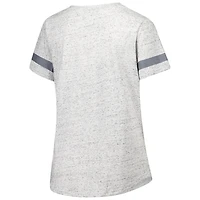 T-shirt à lacets et col en V grande taille pour femmes Fanatics Heather Gray Florida State Seminoles