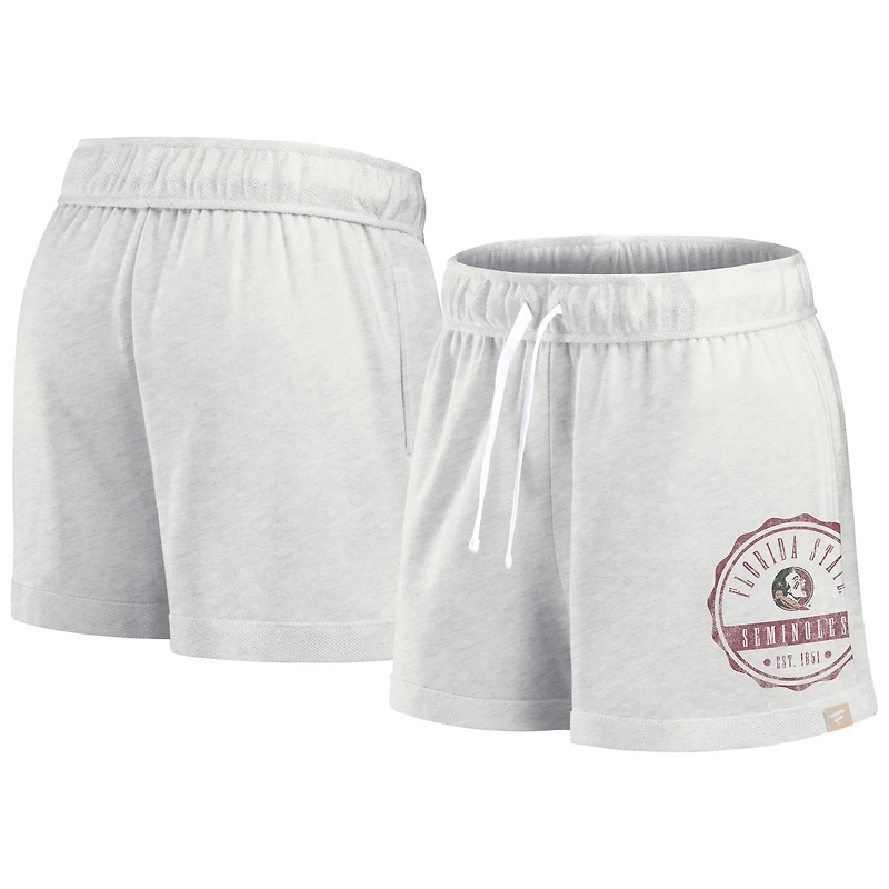 Short Fanatics Oatmeal Florida State Seminoles Win Badge pour femmes
