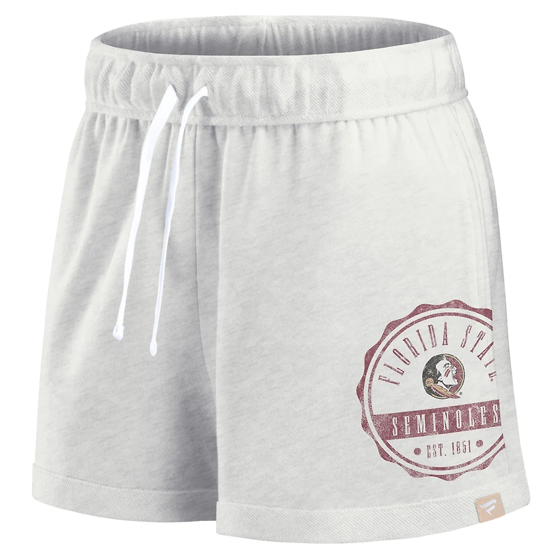 Short Fanatics Oatmeal Florida State Seminoles Win Badge pour femmes