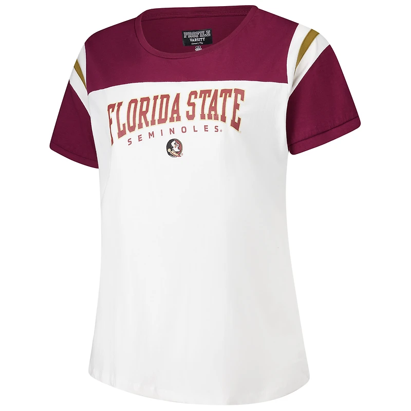 T-shirt Fanatics pour femmes, blanc, grande taille, Florida State Seminoles, Winning Gear