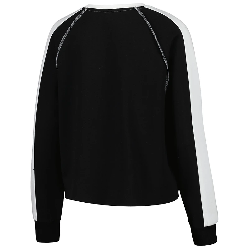 Women's Gameday Couture Black Florida State Seminoles Blindside Raglan Cropped Pullover Sweatshirt