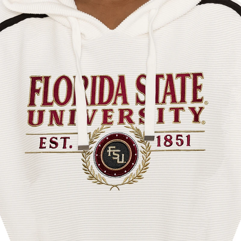 Ensemble sweat à capuche et short imprimé crème Gameday Couture Florida State Seminoles Down, Set, Go pour femme