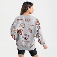 Women's Gameday Couture Gray Florida State Seminoles Always on Repeat Fleece Sweatshirt