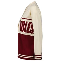 Women's Gameday Social  Garnet/Cream Florida State Seminoles Woven Carley Retro Button-Up Cardigan
