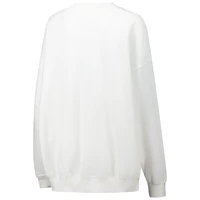 Women's Gameday Social  White Florida State Seminoles Oversized Charlie Rainbow Chenille Arch Pullover Sweatshirt