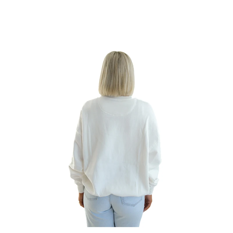 Sweat-shirt à enfiler surdimensionné Charlie Rainbow Chenille Arch blanc des Florida State Seminoles pour femmes Gameday Social