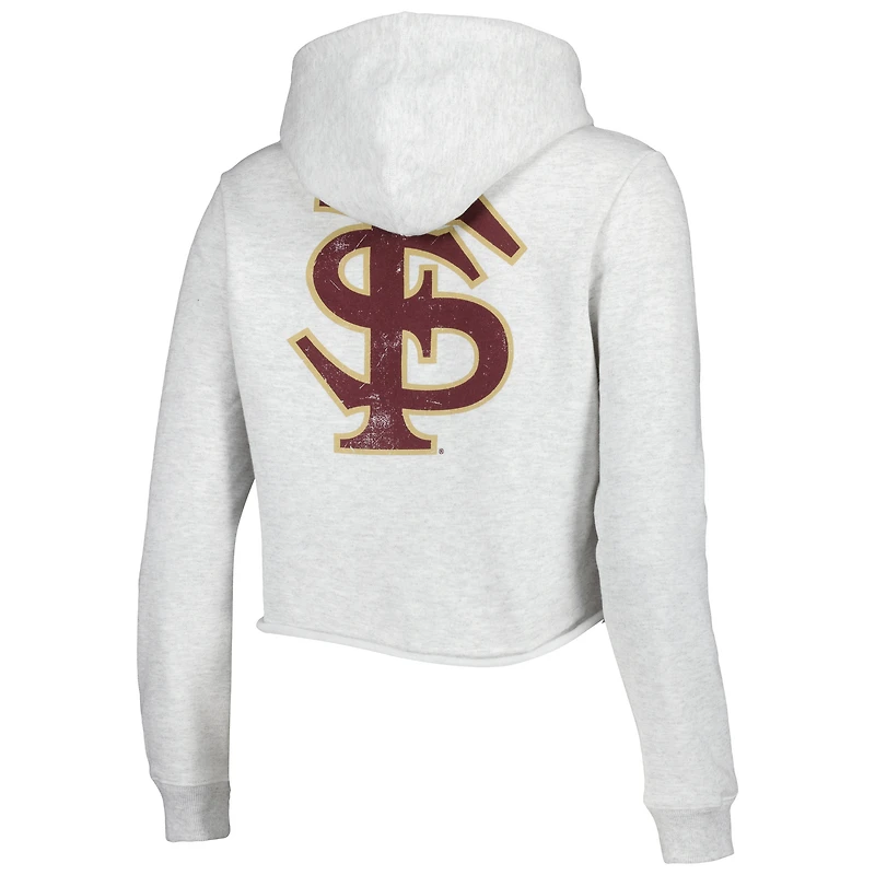 Sweat à capuche court League Collegiate Wear Ash Florida State Seminoles 2-Hit 1636 pour femmes
