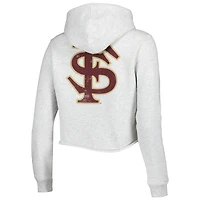 Sweat à capuche court League Collegiate Wear Ash Florida State Seminoles 2-Hit 1636 pour femmes