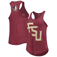Women's League Collegiate Wear Heather Garnet Florida State Seminoles Two-Hit Intramural Tri-Blend Scoop Neck Racerback Tank Top