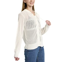 Women's Lusso Cream Florida State Seminoles Summer Tonal Mesh Full-Zip Hoodie Sweater