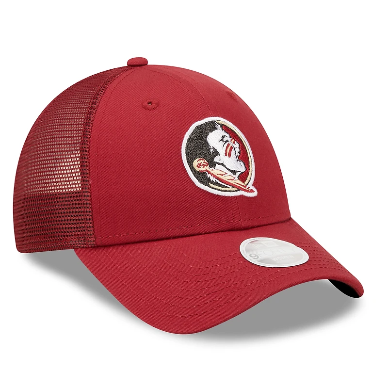 Casquette snapback 9FORTY Logo Spark Trucker Snapback pour femme Garnet Florida State Seminoles New Era