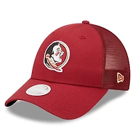 Casquette snapback 9FORTY Logo Spark Trucker Snapback pour femme Garnet Florida State Seminoles New Era