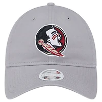 Casquette ajustable 9TWENTY pour femme avec logo Florida State Seminoles de New Era gris
