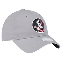 Casquette ajustable 9TWENTY pour femme avec logo Florida State Seminoles de New Era gris