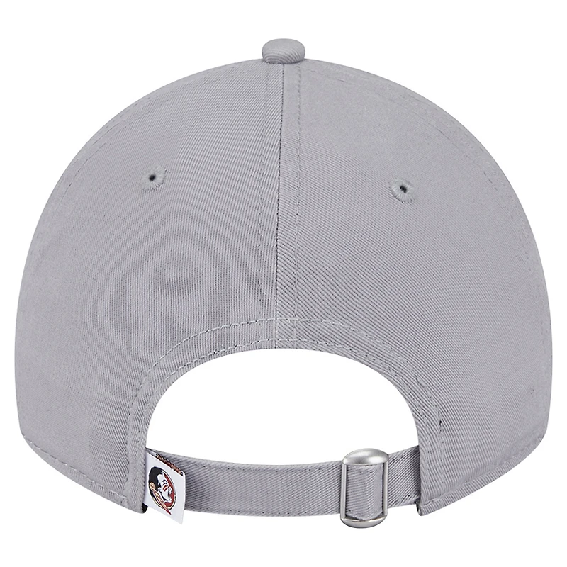 Casquette ajustable 9TWENTY pour femme avec logo Florida State Seminoles de New Era gris
