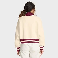 Sweat-shirt court à demi-zip oversize Nike crème Florida State Seminoles pour femme