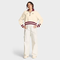 Sweat-shirt court à demi-zip oversize Nike crème Florida State Seminoles pour femme