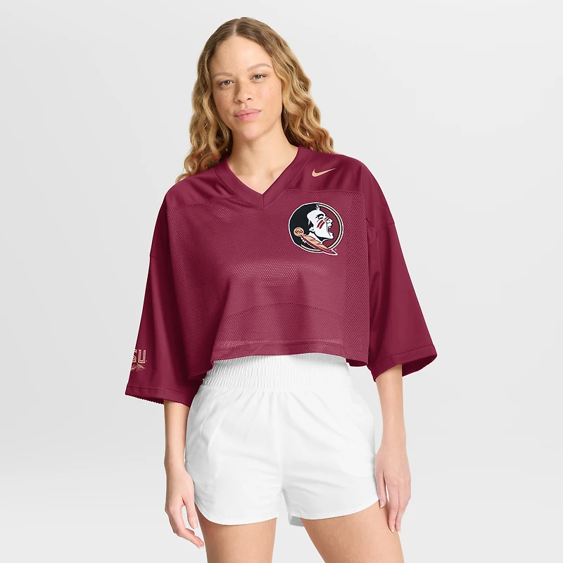 Maillot court Nike Garnet Florida State Seminoles en maille Dri-FIT pour femme