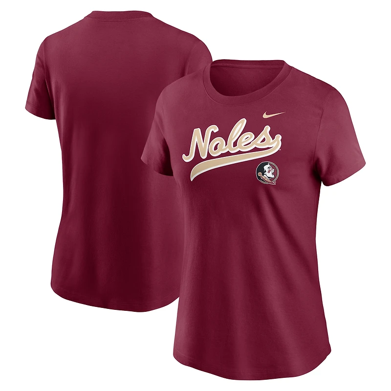 Women's Nike Garnet Florida State Seminoles Local Script T-Shirt